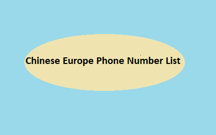 Chinese Europe Phone Number List​
