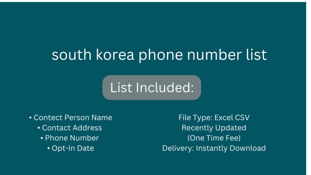 south korea phone number list_