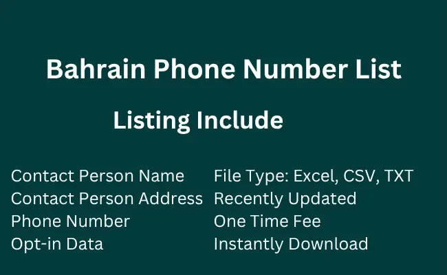 Bahrain phone number list