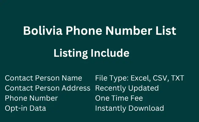 Bolivia phone number list