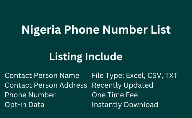 Nigeria phone number list